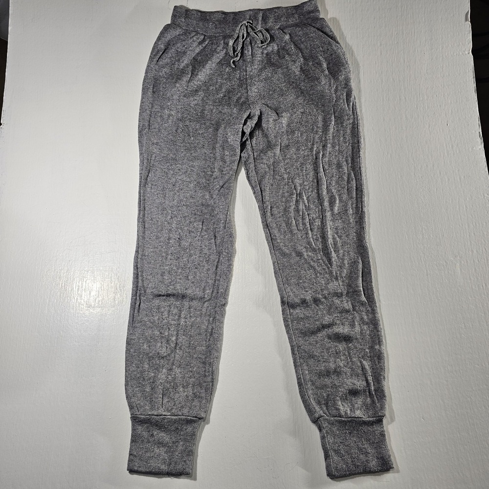 Zara Elastic Waist Knit Joggers Women's M  Gray Pockets Sweatpants
